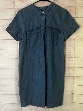 J.Crew 100% Cotton Denim Short Sleeve Dress Size 10